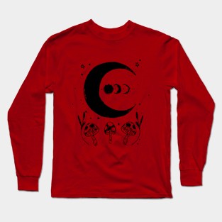 Big moon phase fungi lovers Long Sleeve T-Shirt